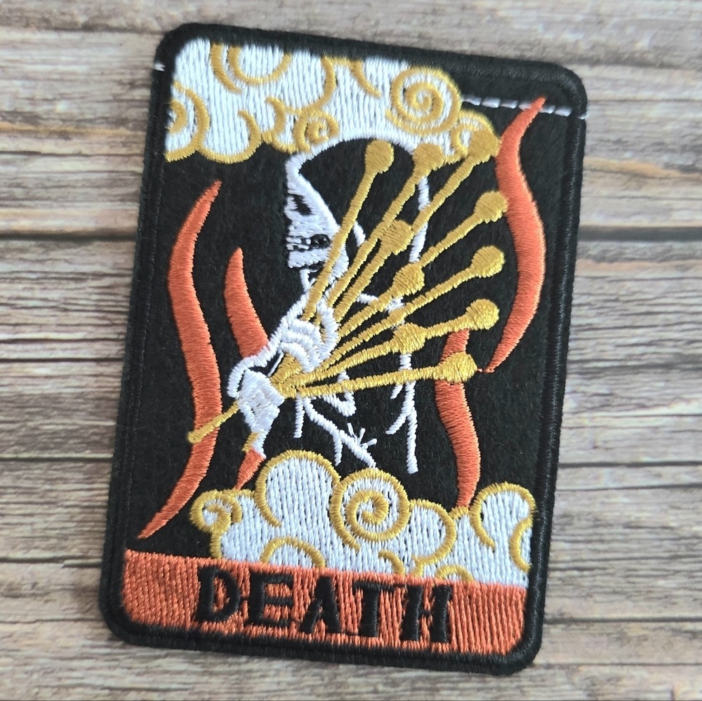 Death Tarot Card Grim Reaper Witchy Magical Iron On Patch
